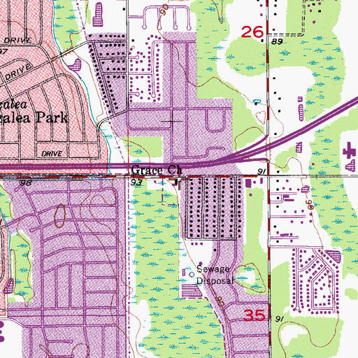 Topographic Map of Church of Christ at Azalea Park, FL