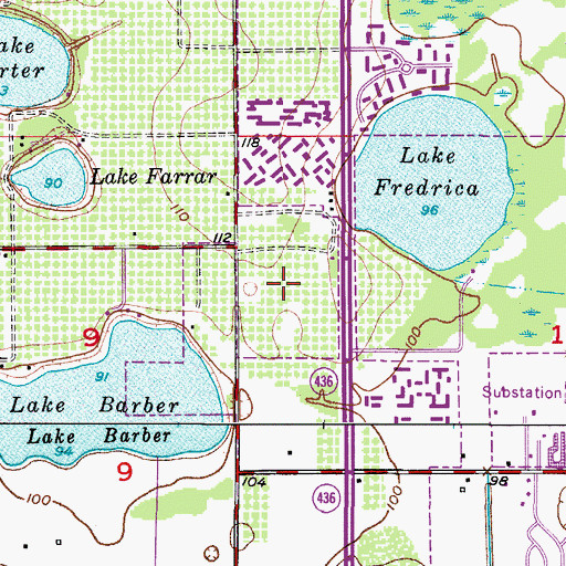Topographic Map of Lake Fredrica Shopping Center, FL