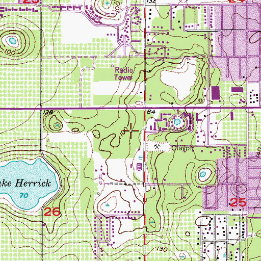 Topographic Map of West Colonial Oaks Shopping Center, FL