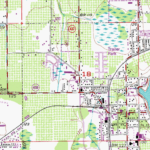 Topographic Map of Ocoee Post Office, FL