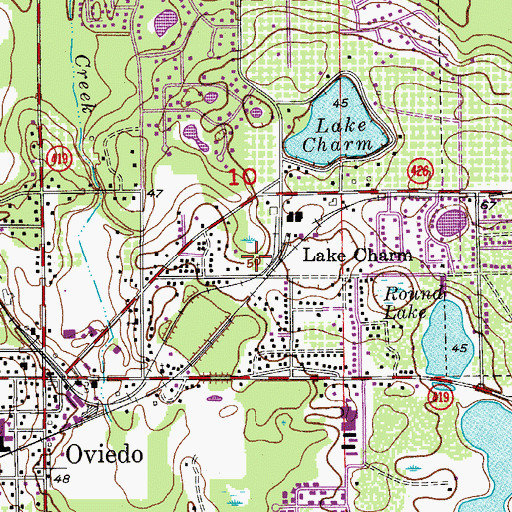 Topographic Map of Oviedo Post Office, FL