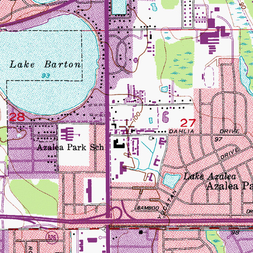 Topographic Map of Azalea Park Elementary School, FL