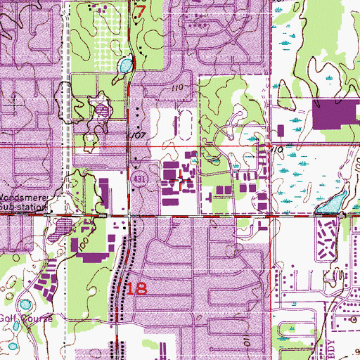 Topographic Map of Evans Maynard High School, FL