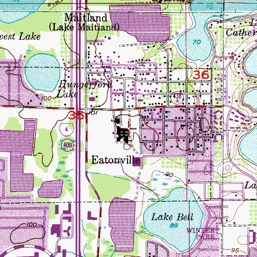 Topographic Map of Robert Hungerford Preparatory High School, FL