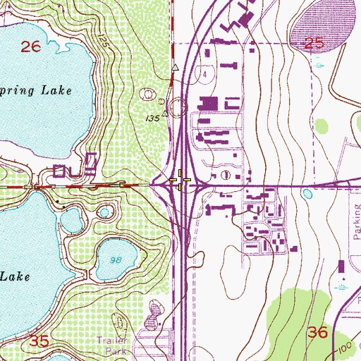 Topographic Map of Interchange 74A, FL