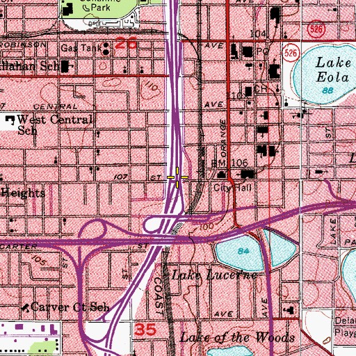 Topographic Map of Interchange 83, FL