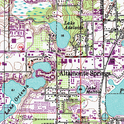 Topographic Map of Altamonte Orient Plaza Shopping Center, FL