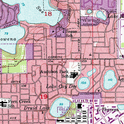 Topographic Map of Corrie Drive Shopping Center, FL