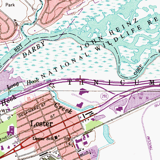 Topographic Map of Interchange 10, PA