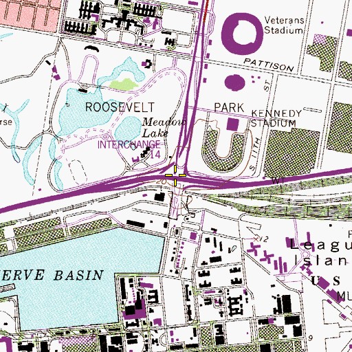 Topographic Map of Interchange 17, PA