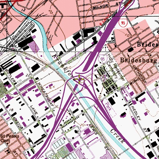 Topographic Map of Interchange 26, PA
