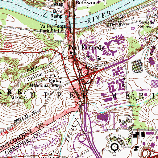 Topographic Map of Interchange 326, PA