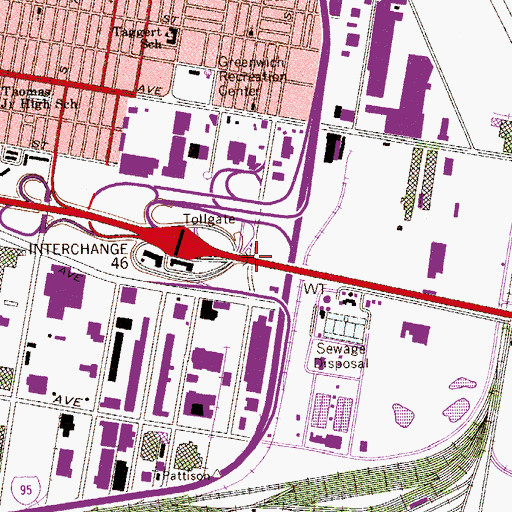 Topographic Map of Interchange 351, PA