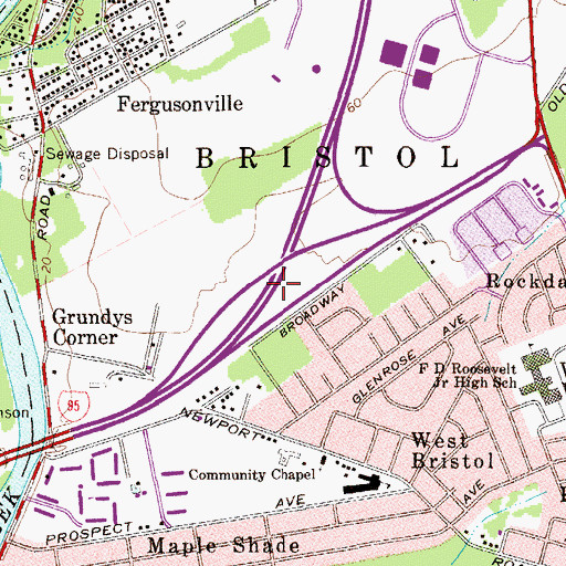 Topographic Map of Interchange 37, PA