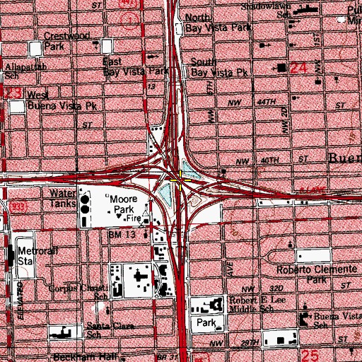 Topographic Map of Interchange 1, FL