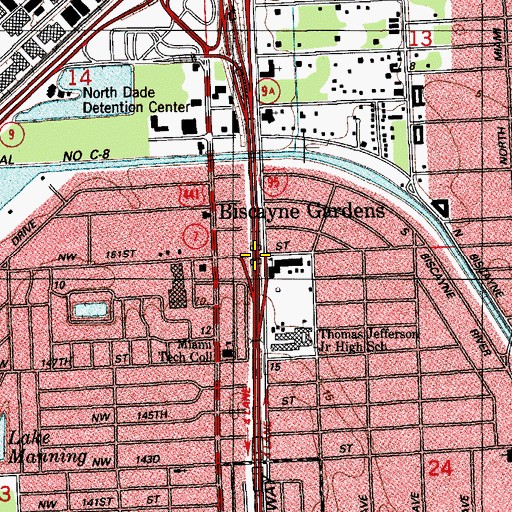 Topographic Map of Interchange 11, FL