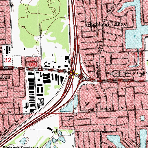 Topographic Map of Interchange 16, FL