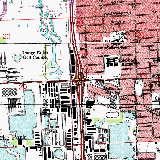Topographic Map of Interchange 19, FL