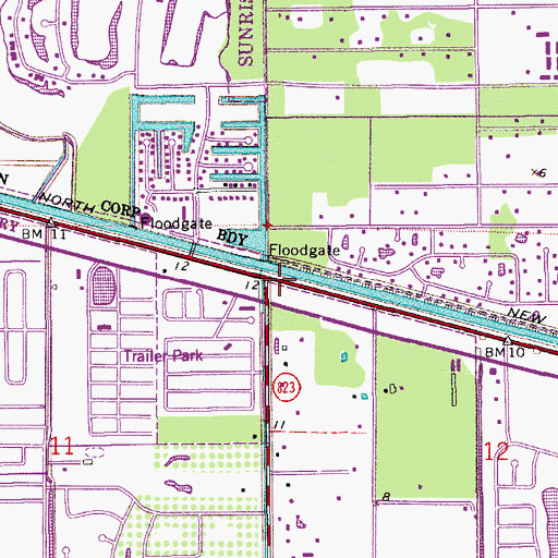Topographic Map of Interchange 1B, FL