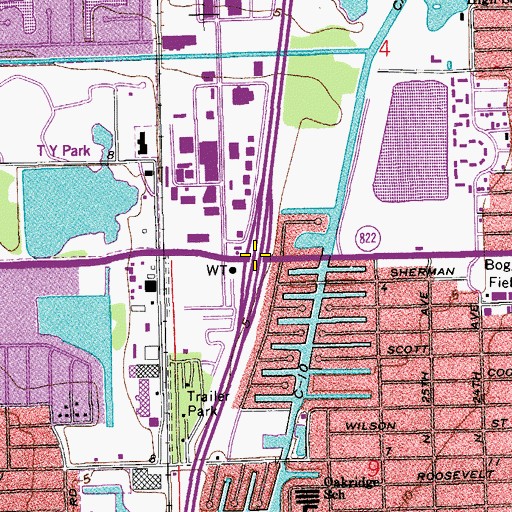 Topographic Map of Interchange 21, FL