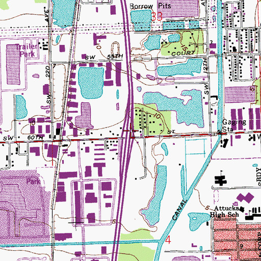 Topographic Map of Interchange 22, FL
