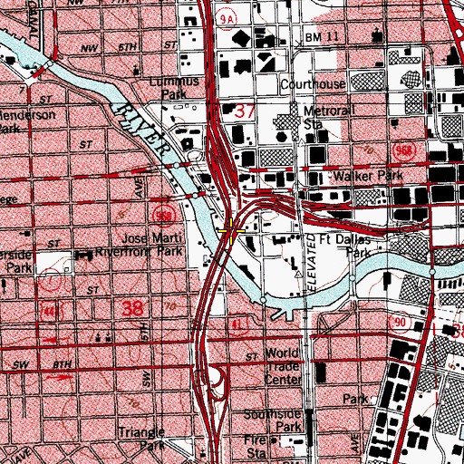 Topographic Map of Interchange 2A, FL
