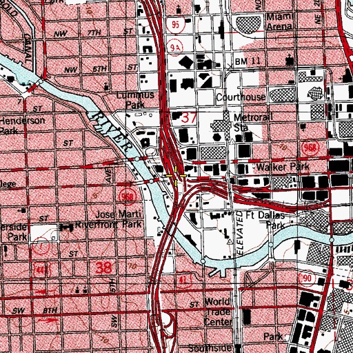 Topographic Map of Interchange 2B, FL
