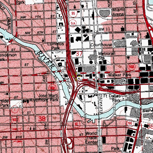 Topographic Map of Interchange 2C, FL