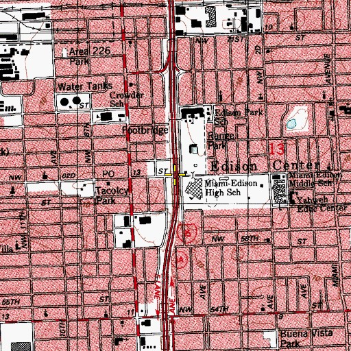 Topographic Map of Interchange 6A, FL
