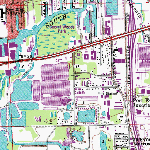 Topographic Map of Interchange 9, FL