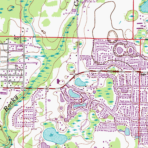 Topographic Map of Hillsdale Baptist Church, FL
