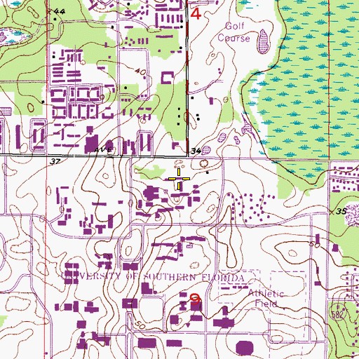 Topographic Map of Lambda Hall, FL