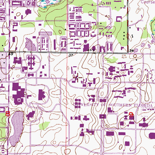 Topographic Map of University of South Florida Engineering Laboratory, FL