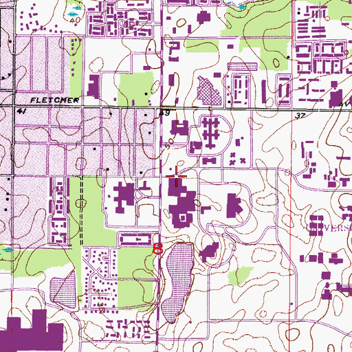 Topographic Map of University of South Florida Health Sciences Clinic, FL