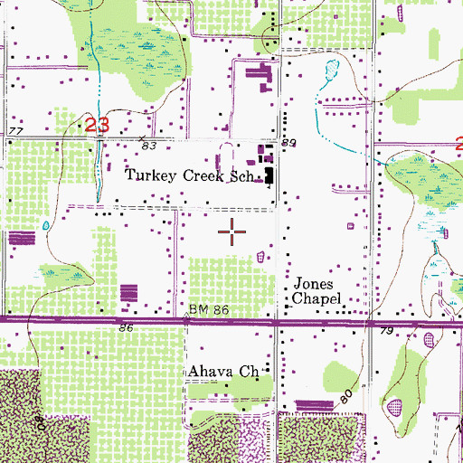Topographic Map of Ashley Estates, FL