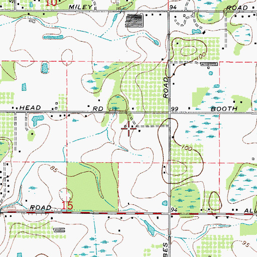 Topographic Map of Baker Acres, FL
