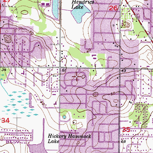 Topographic Map of Barrington Oaks East, FL