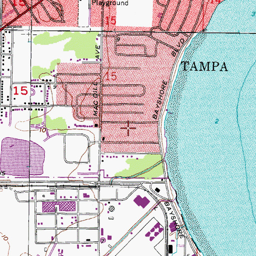Topographic Map of Bayshore Reserve, FL