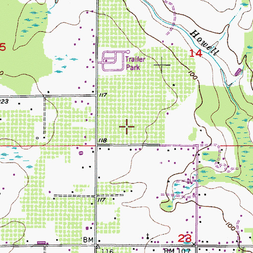 Topographic Map of Berry Road Estates, FL