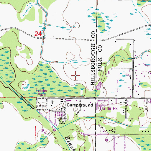 Topographic Map of Blackwater, FL
