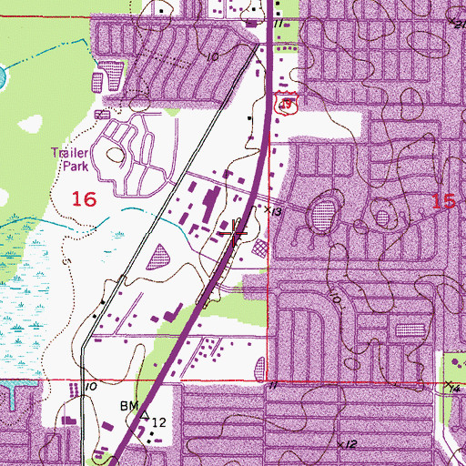 Topographic Map of King of Kings Lutheran Church, FL