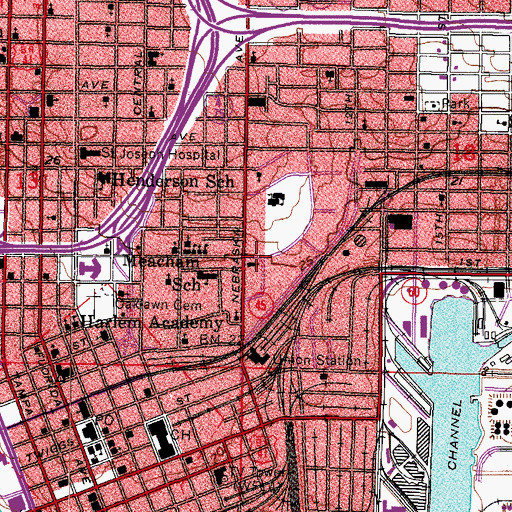 Topographic Map of Saint Peter Claver Catholic Church, FL