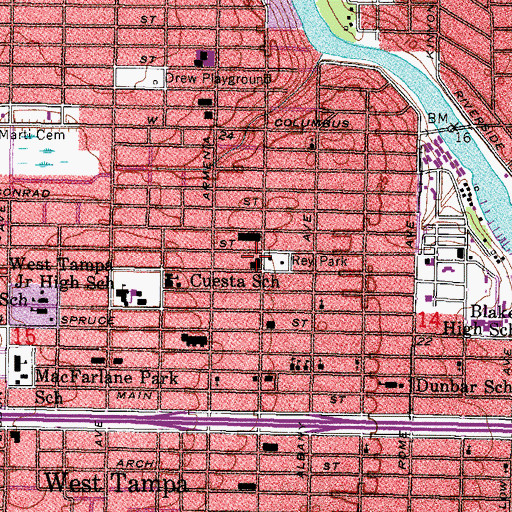 Topographic Map of Trinity Christian Methodist Episcopal Church, FL