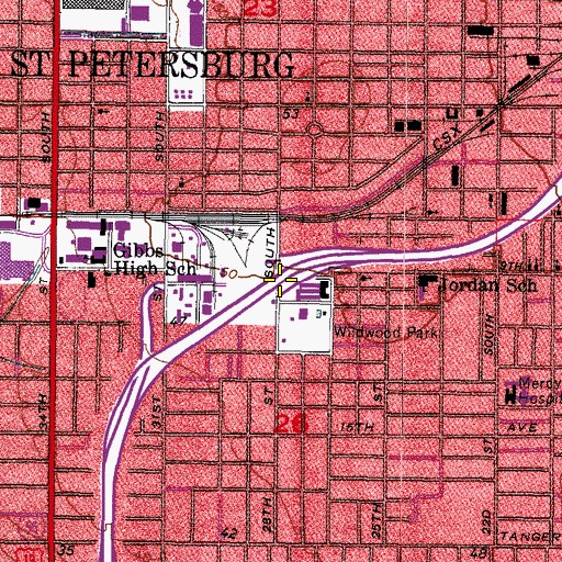 Topographic Map of Interchange 20, FL