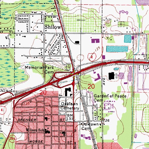 Topographic Map of Interchange 21, FL