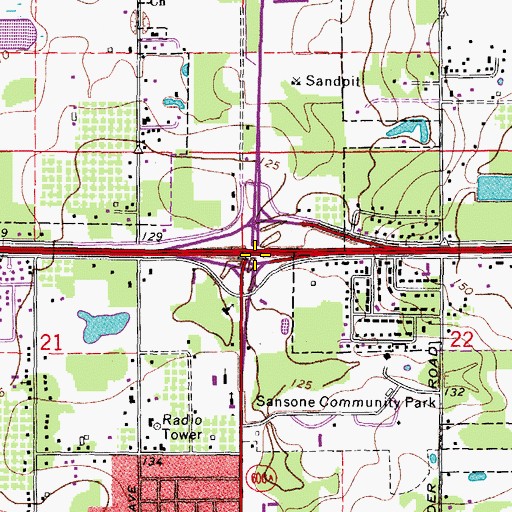 Topographic Map of Interchange 22, FL