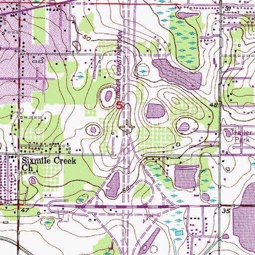 Topographic Map of Interchange 260, FL