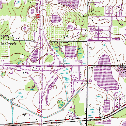 Topographic Map of Interchange 260A, FL