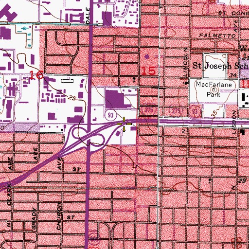 Topographic Map of Interchange 41B, FL