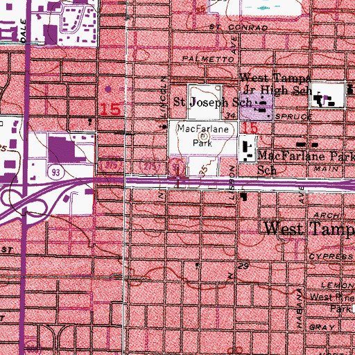Topographic Map of Interchange 41C, FL
